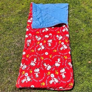 Vintage Snoopy & Woodstock Come Dance With Me Baby Sleeping Bag Red 30x65 FLAWS